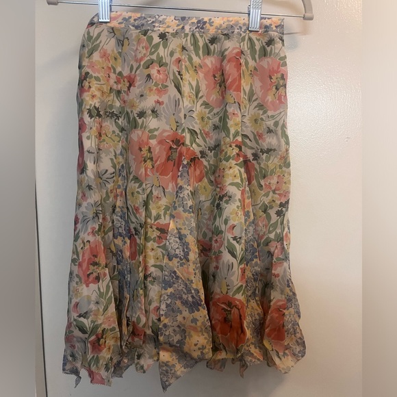 Polo Ralph Lauren Size 2 Georgette Handkerchief Skirt Floral MSRP$348 - Picture 3 of 5